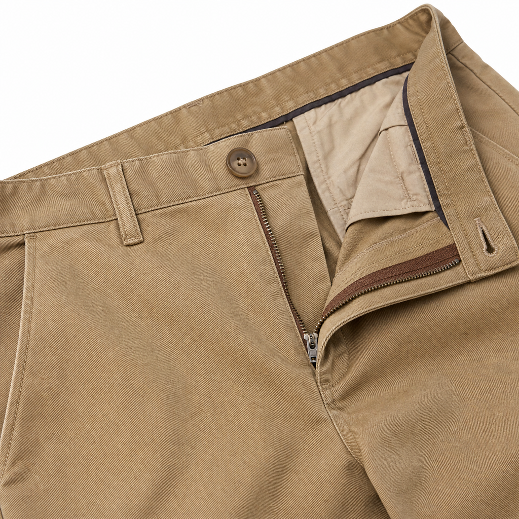 Slim Fit Chino Trousers — Khaki