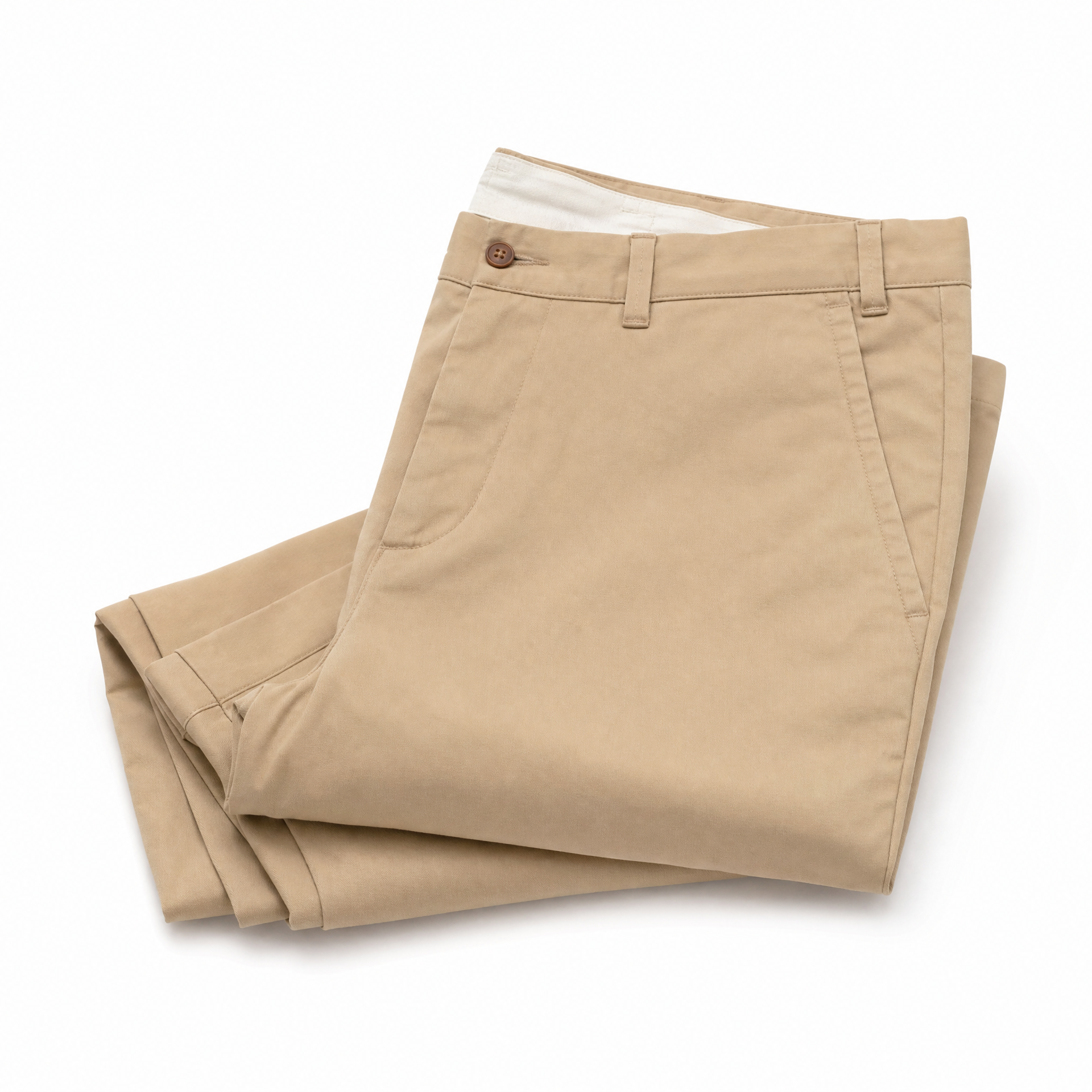 Slim Fit Chino Trousers — Khaki