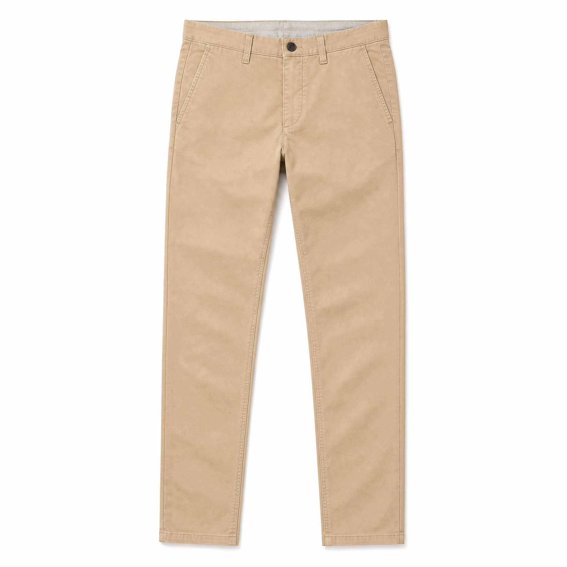 Slim Fit Chino Trousers — Khaki